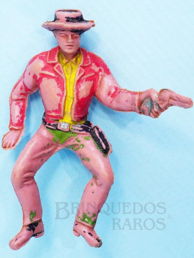 Brinquedos Antigos - Casablanca e Gulliver - Cowboy montado a cavalo com revolver Personagem Little Joe Cartwright Série Fazenda Chaparral Gulliver Década de 1970